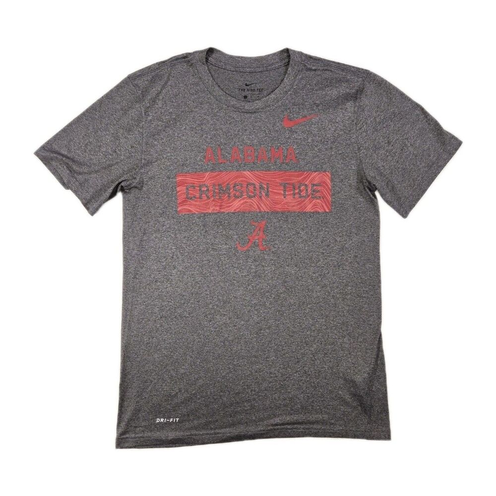 Nike Dri-FIT Alabama Crimson Tide T-Shirt Mens Small Gray NCAA SEC